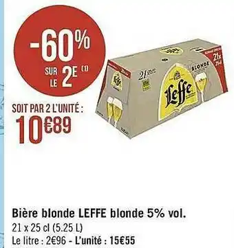 Casino Supermarchés Bière Blonde Leffe Blonde 5% Vol. offre