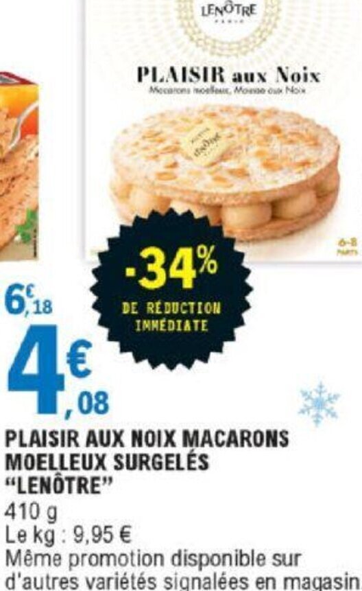 Promo Plaisir Aux Noix Macarons Moelleux Surgeles Lenotre Chez E Leclerc