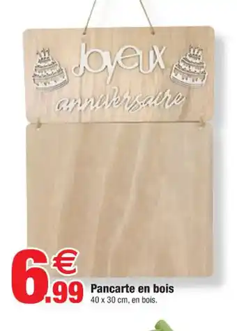 Bazarland Pancarte en Bois offre