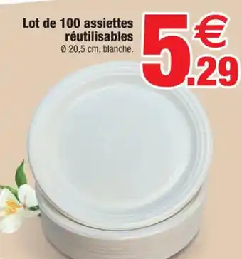 Bazarland Lot de 100 Assiettes Réutilisables offre
