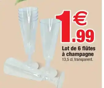 Bazarland Lot de 6 Flûtes à Champagne offre