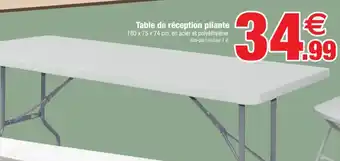 Bazarland Table de Réception Pliante offre