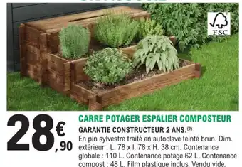 E.Leclerc Jardi Carre Potager Espalier Composteur offre