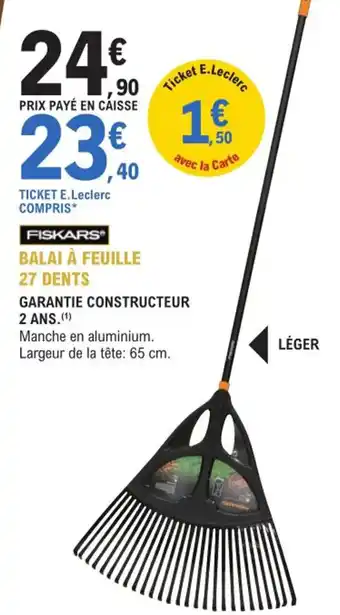E.Leclerc Jardi Balai à Feuille 27 Dents offre