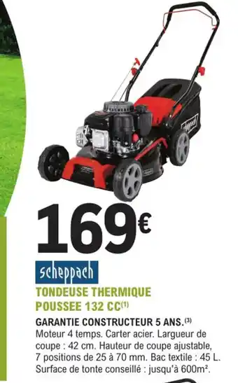 E.Leclerc Jardi Tondeuse Thermique Pousse 132 CC offre