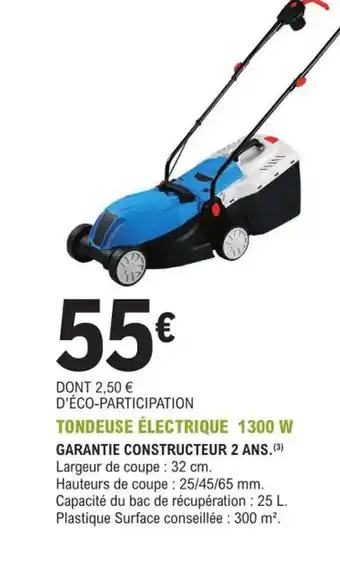 E.Leclerc Jardi Tondeuse électrique 1300 W offre