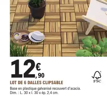 E.Leclerc Jardi Lot de 6 Dalles Clipsable offre