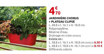 Rural Master Jardinière Chorus + Plateau Clipsé offre