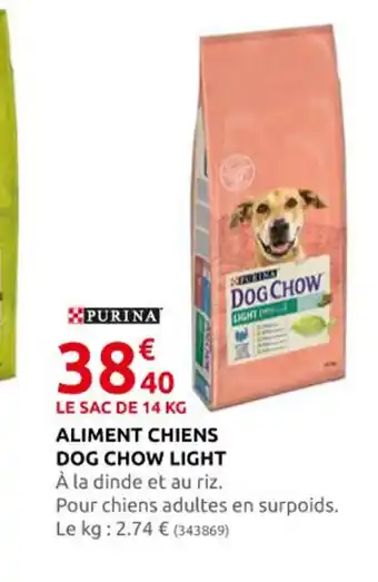 Rural Master Purina Aliment Chiens Dog Chow Light offre