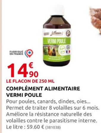 Rural Master Complément Alimentaire Vermi Poule offre