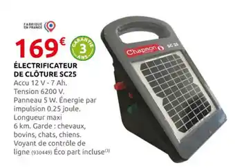 Rural Master Électrificateur de Clôture SC25 offre