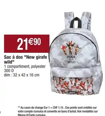 Migros Sac à Dos "New Girafe Wild" offre