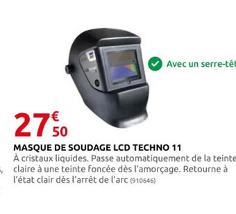 Rural Master Masque de Soudage LCD Techno 11 offre