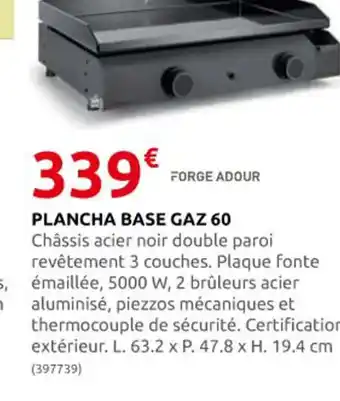 Rural Master Plancha Base Gaz 60 offre