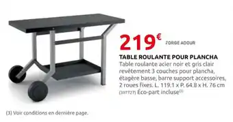 Rural Master Table Roulante Pour Plancha offre