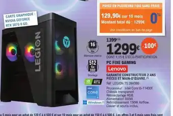 E.Leclerc PC Fixe Gaming offre