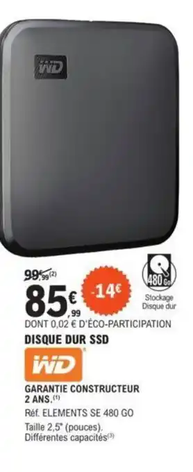 E.Leclerc Disque Dur SSD offre
