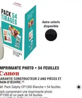 E.Leclerc Imprimante Photo + 54 Feuilles offre