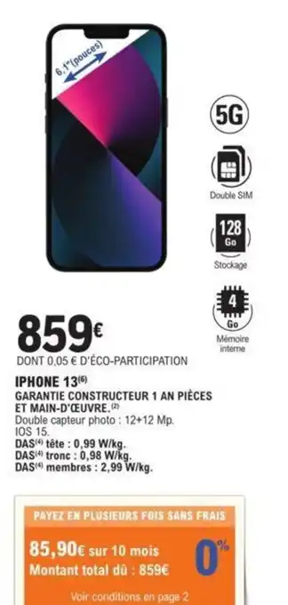 E.Leclerc Iphone 13 offre
