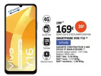 E.Leclerc Smartphone Vivo Y16 offre