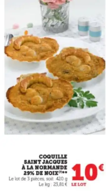 Super U Coquille Saint Jacques A La Normande 29% De noix offre
