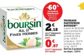 Super U Fromage Pasteurise Boursin offre