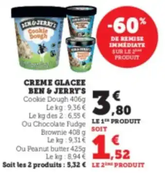 Super U Creme Glacee Ben & Jerry's offre