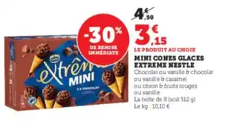 Super U Mini Cones Glaces Extreme Nestle offre