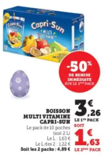 Super U Boisson Multifruits Vitamine Capri-Sun offre