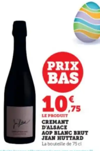 Super U Cremant D'Alsace AOP Blanc Brut Jean Huttard offre