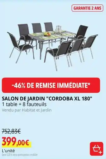 Intermarché Salon De jardin "Cordoba XL 180" offre