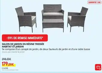 Intermarché Salon De Jardin En Resine Tressée Habitat Et Jardin offre
