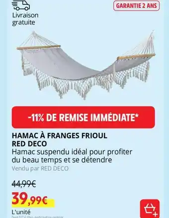 Intermarché Hamac A Franges Frioul Red Deco offre