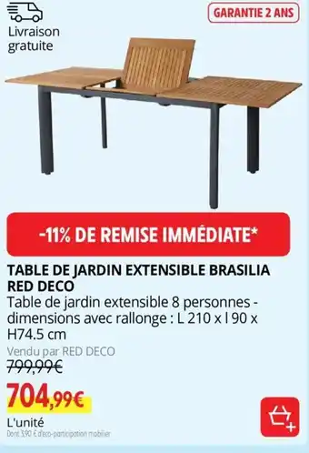 Table De Jardin Extensible Brasilia Red Deco