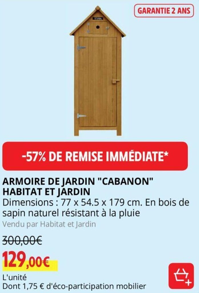 Promo Armoire De Jardin "Cabanon" habitat Et Jardin chez Intermarché
