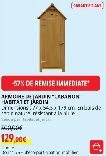 Intermarché Armoire De Jardin "Cabanon" habitat Et Jardin offre
