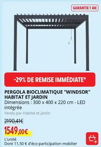 Intermarché Pergola Bioclimatique "Windsor" Habitat Et Jardin offre