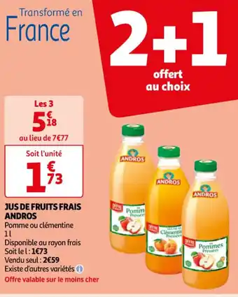 Auchan Jus De Fruits Frais Andros offre