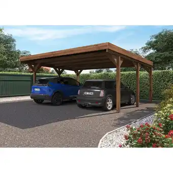 Carport double en bois victor