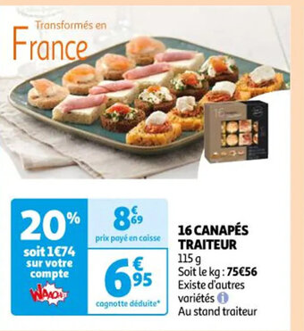 Auchan 16 canapes traiteur offre