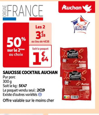 Auchan Saucisse cocktail auchan offre