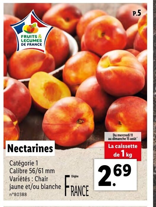 Promo Nectarines chez Lidl