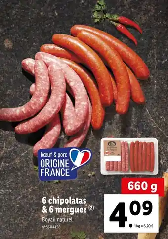 Lidl 6 Chipolatas & 6 merguez offre