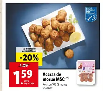 Lidl Accras de morue MSC offre