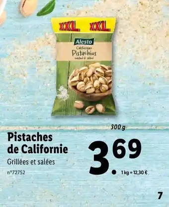 Lidl Pistaches de californie offre