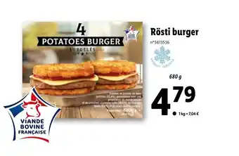 Lidl Rôsti burger offre