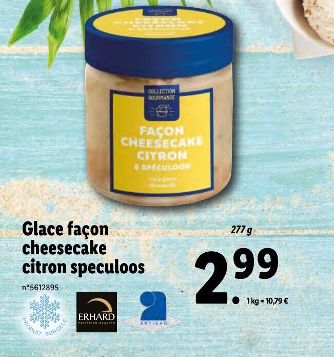 Promo Glace façon cheesecake citron speculoos chez Lidl