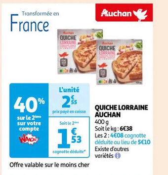 Auchan Quiche lorraine auchan offre