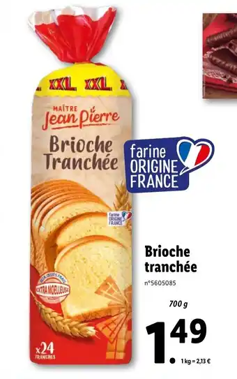 Lidl Brioche tranchée offre