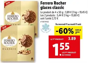 Lidl Ferrero rocher glaces classic offre